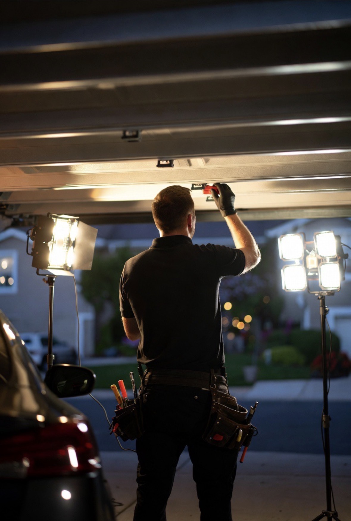 Emergency garage door service at night