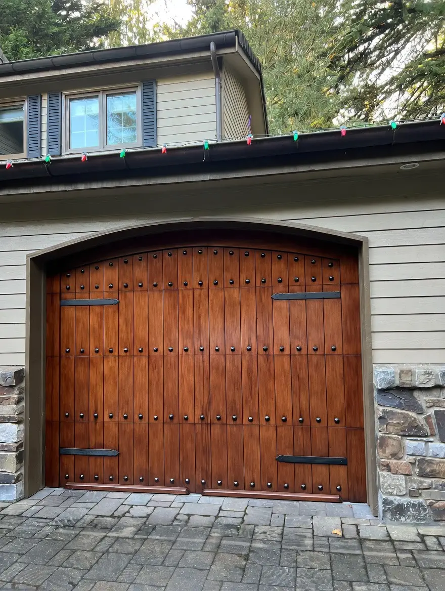 New carriage-style garage door installation