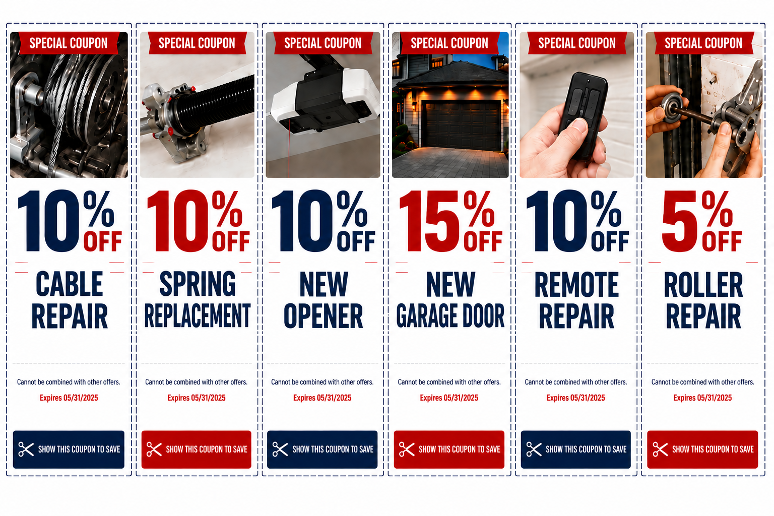 SteelGuard special coupon sheet with repair and installation discounts